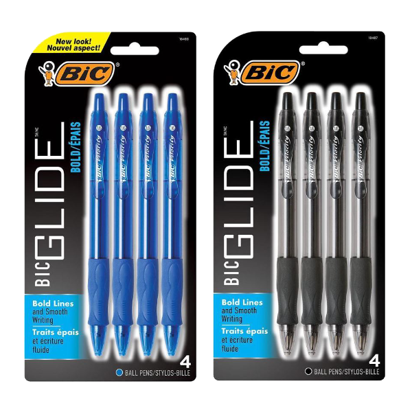 BIC Glide Velocity Bold Pen 1.6mm 4pk; $5.99