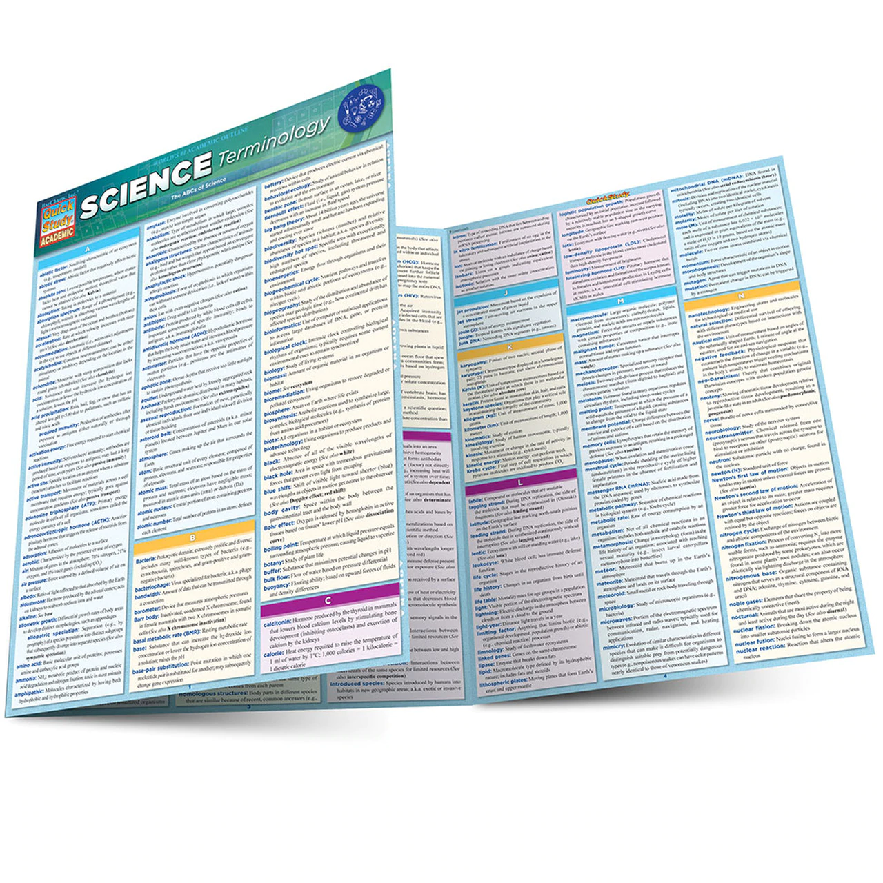 Cover image for SCIENCE TERMINOLOGY LAMINATED STUDY GUIDE