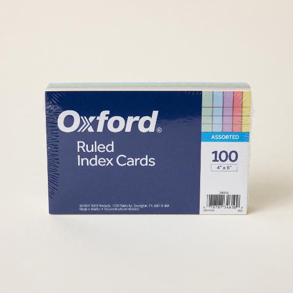 INDEX CARD 4X6 Ruled Ast color; $9.99