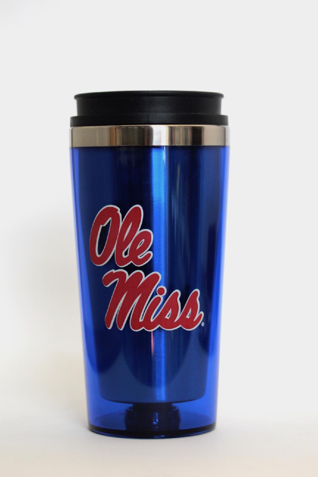 image of: Ole Miss Stainless Steel Lined Travel Tumbler Blue
