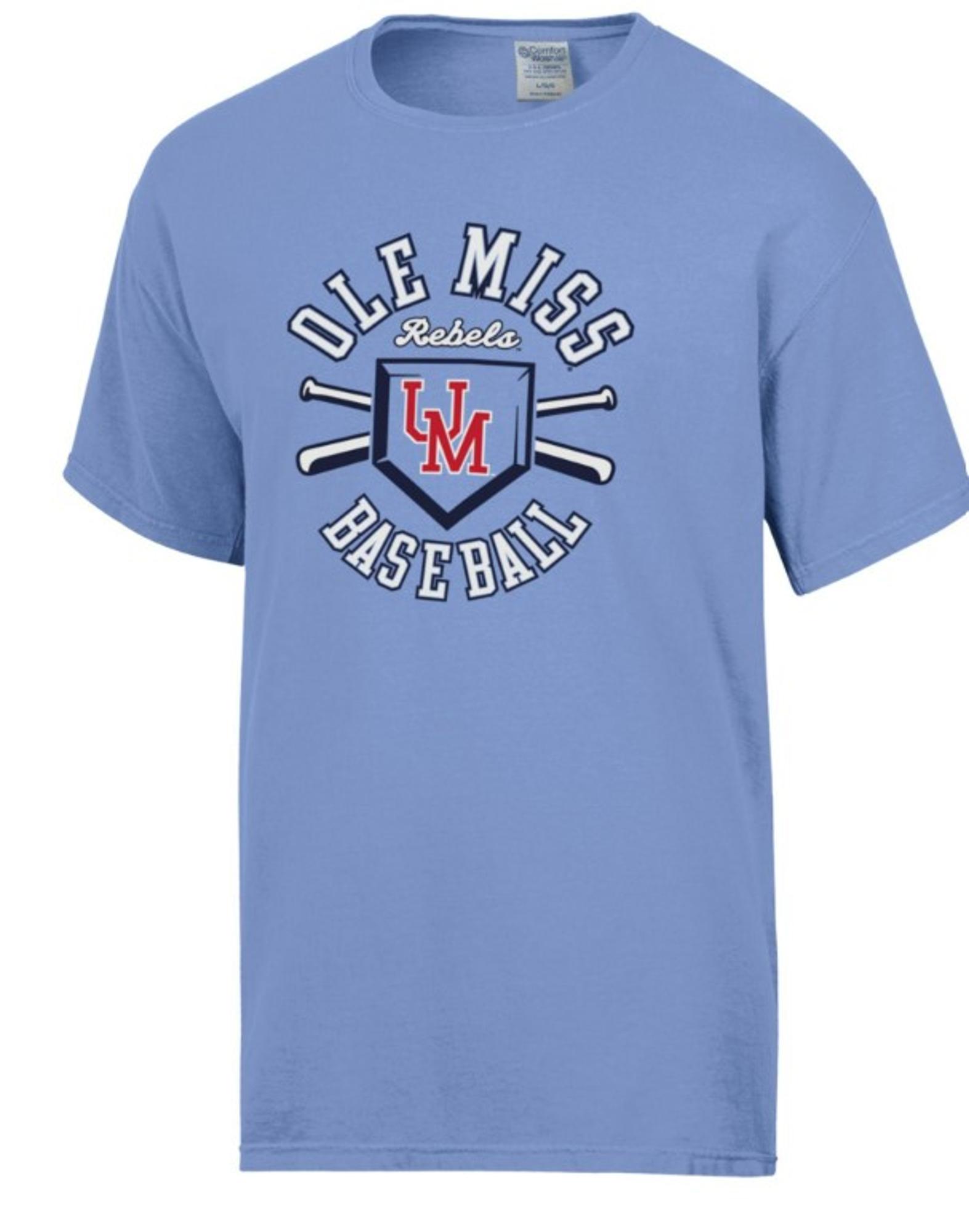 image of: Ole Miss Baseball Home Plate Short Sleeve Tee Porch Blue