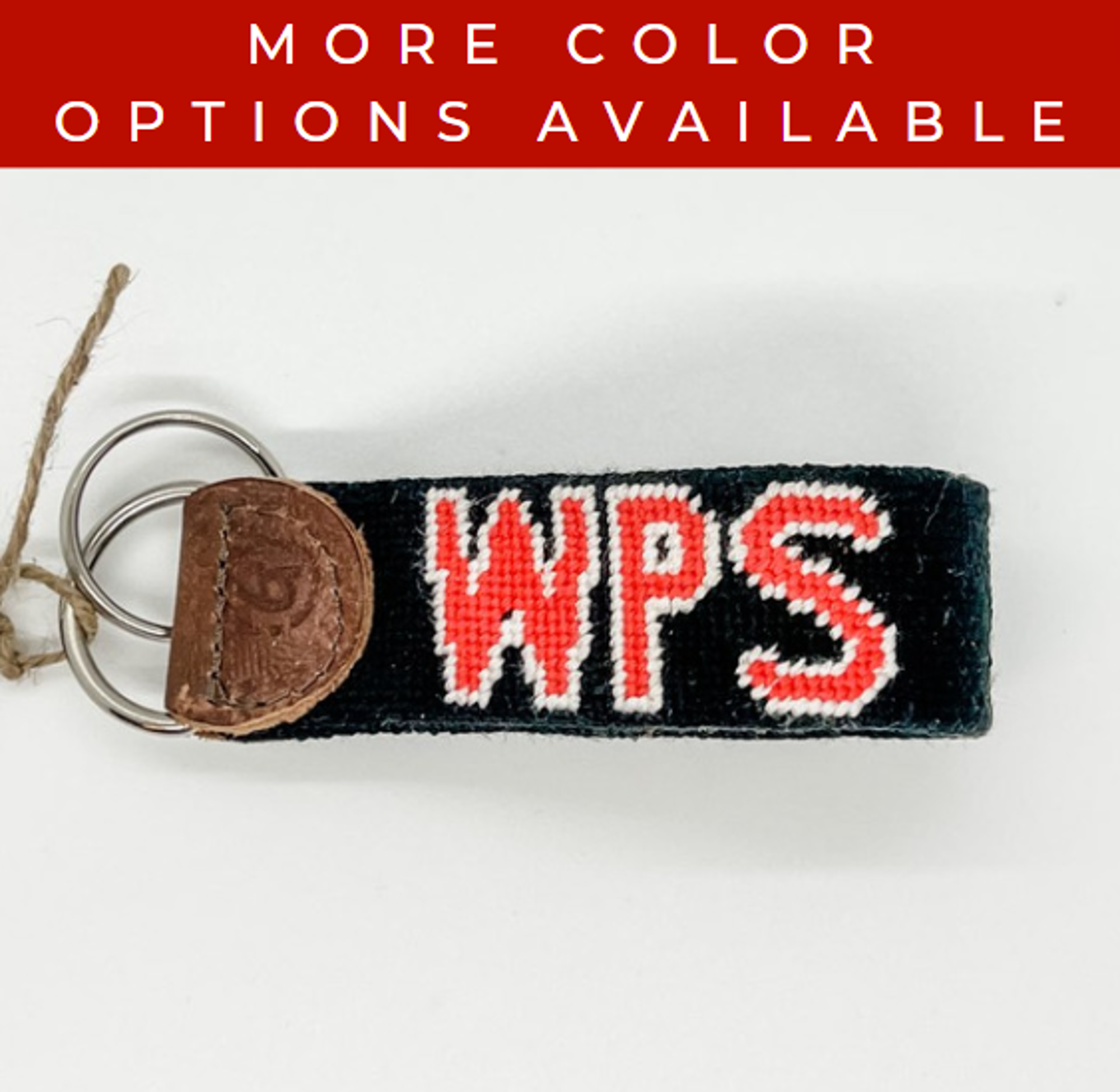 image of: Wooo Pig Sooie Needlepoint Keychain Fob