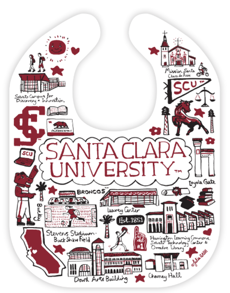 Santa Clara University Julia Gash Baby Bib; $24.98