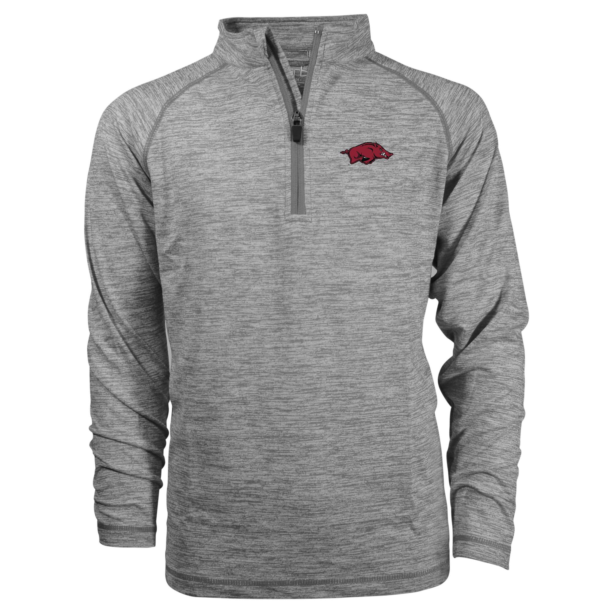 image of: Arkansas Razorbacks Miles Youth Heather 1/4 Zip Jacket - Charcoal
