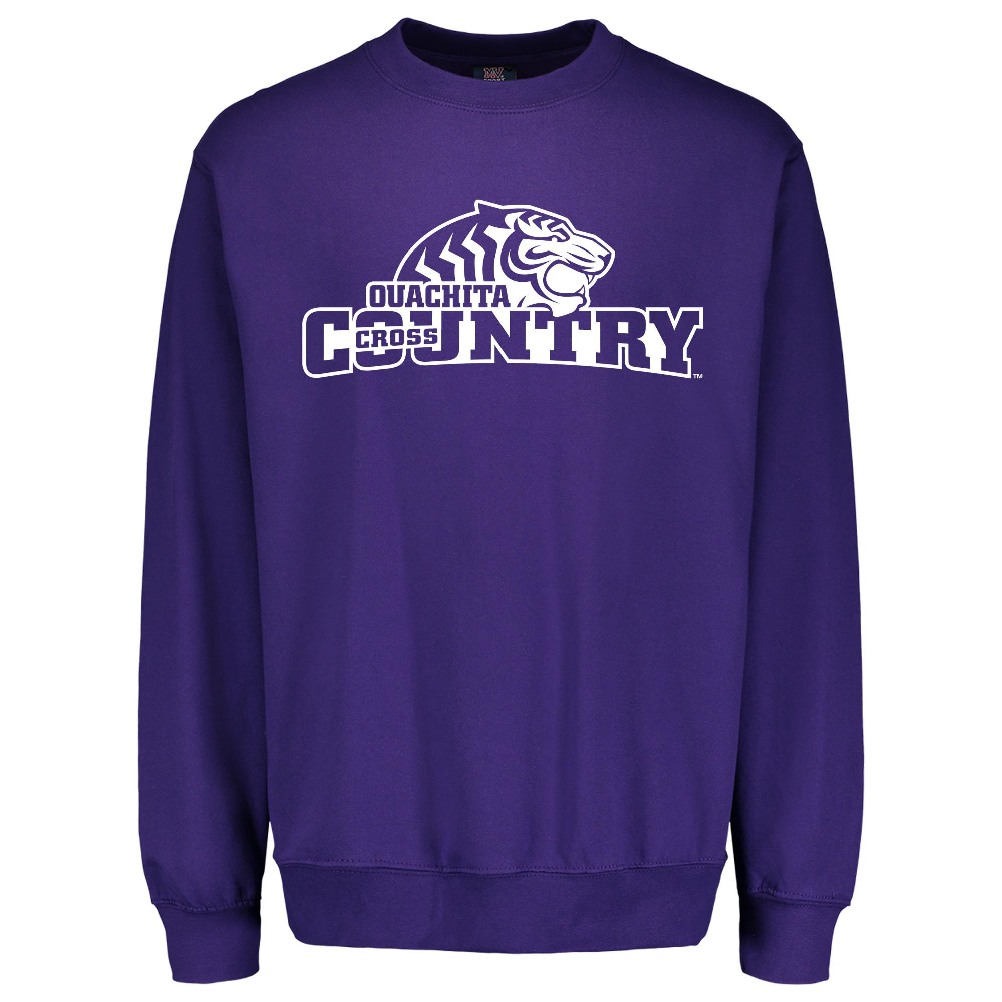 image of: * FINAL SALE * Ouachita Baptist University Cross Country Fundamental Fleece Crew, Athletic Purple