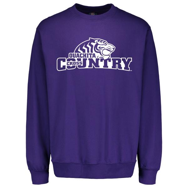 * FINAL SALE * Ouachita Baptist University Cross Country Fundamental Fleece Crew, Athletic Purple; $24.99