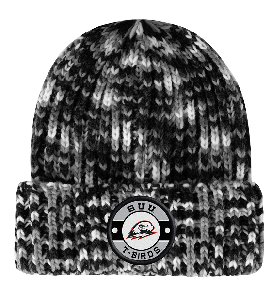 COLOSSEUM BEANIE BLACK/GRAY/WHITE SUU PATCH; $36.00