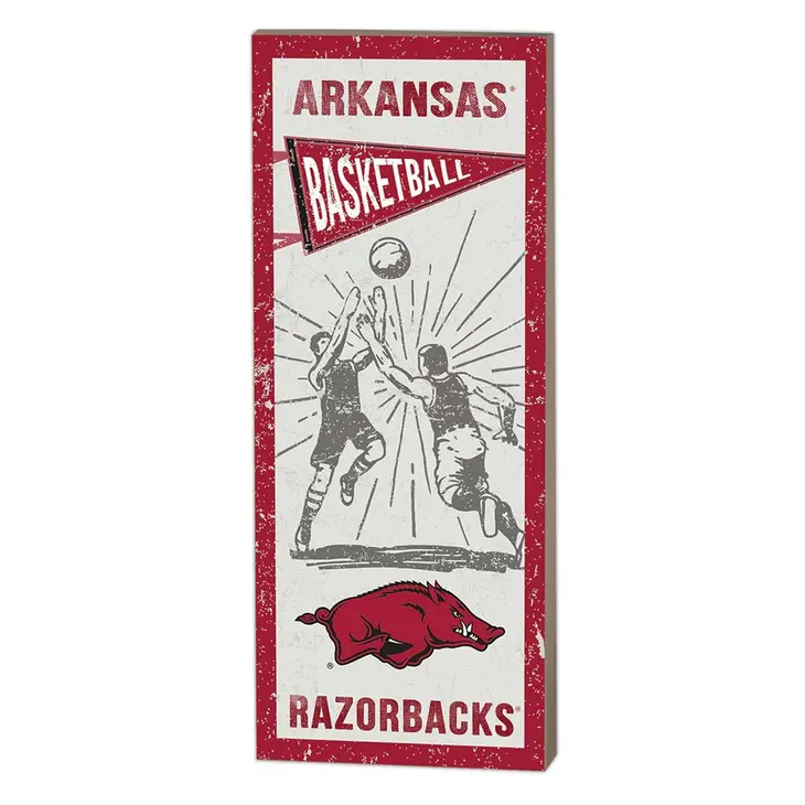 Arkansas Razorbacks Vintage Basketball Wall Decor by KH Sports Fan ...
