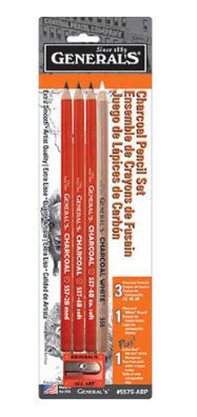 General's Charcoal Pencil Set w/ Sharpener 5pc; $5.59