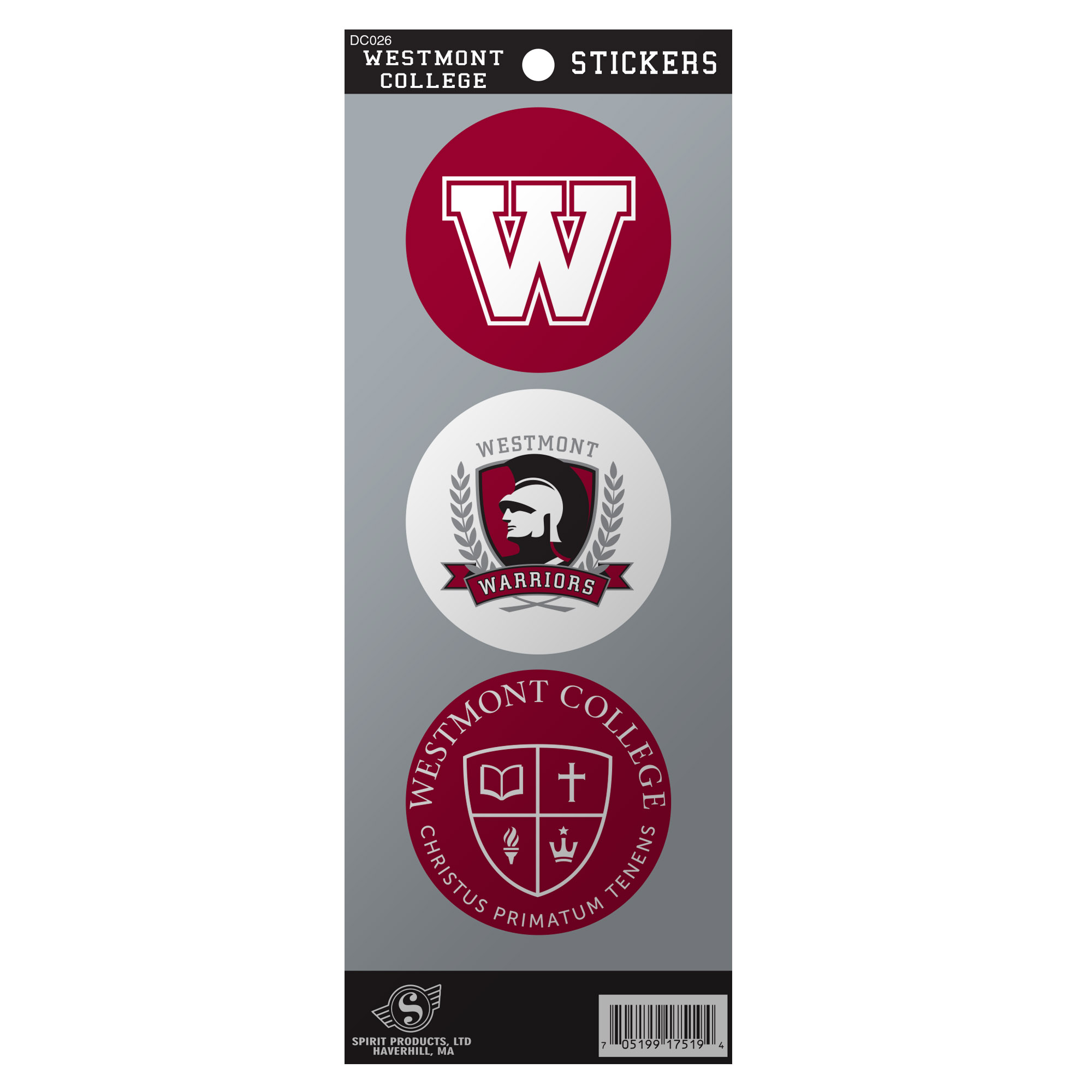 image of: Spirit Westmont 3 Sticker Sheet