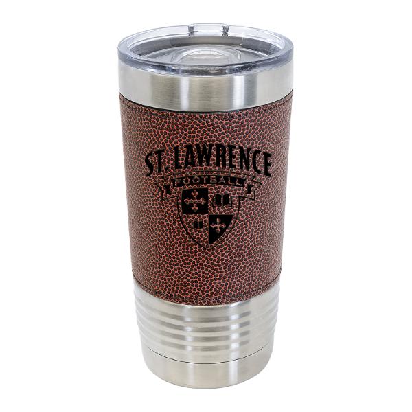 Football Leatherette Stainless Tumbler; $29.95