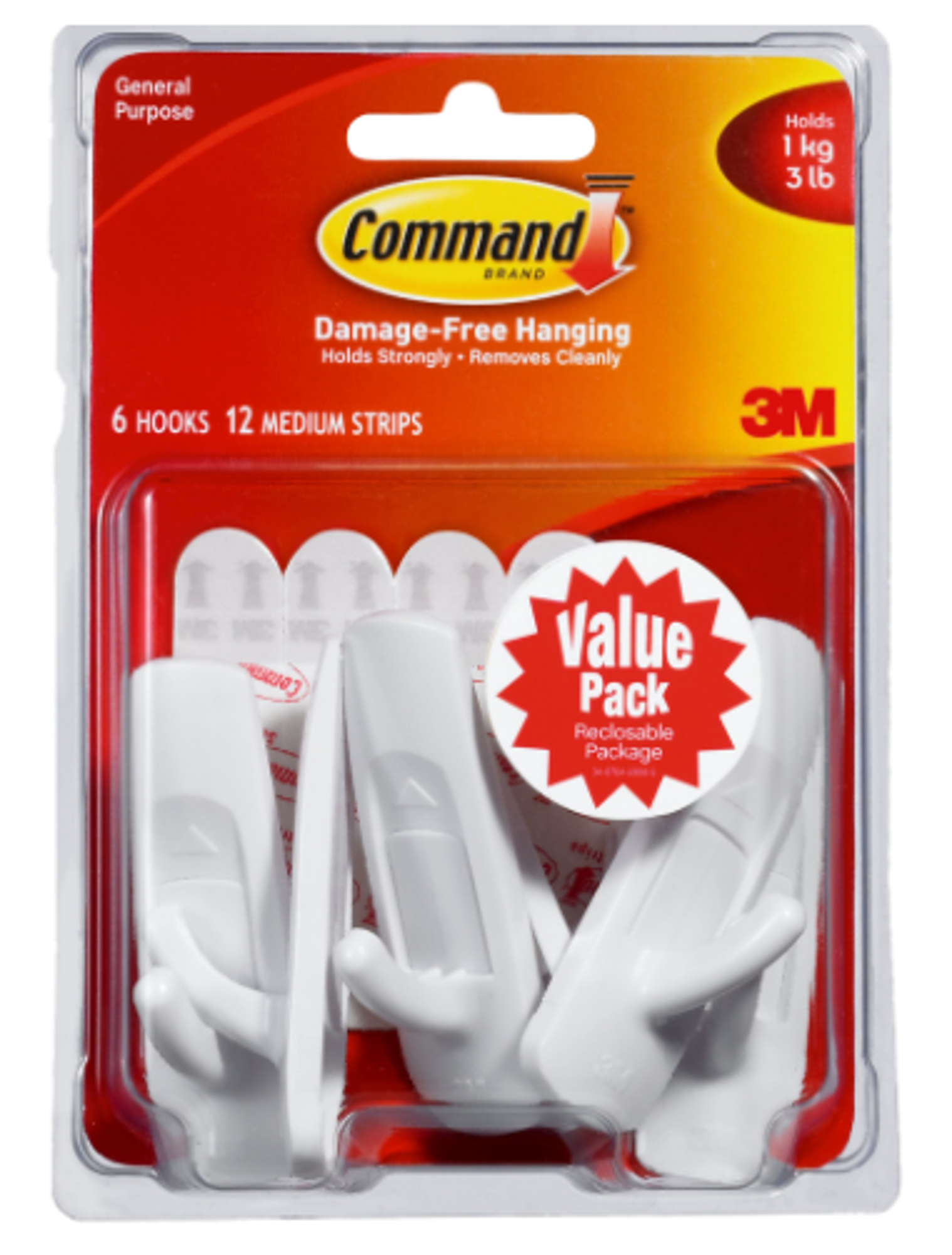 Product image 1 of 1 for Command Adhesive Designer Hook, 6 Pack, White