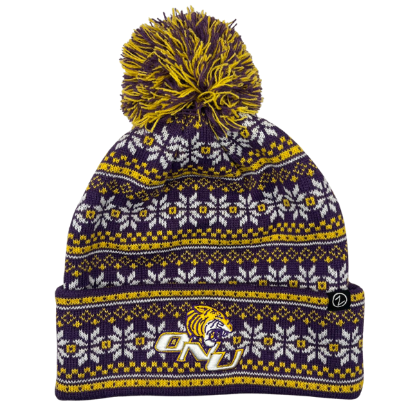 Snowflake Beanie W/ Cuff and Pom; $24.99