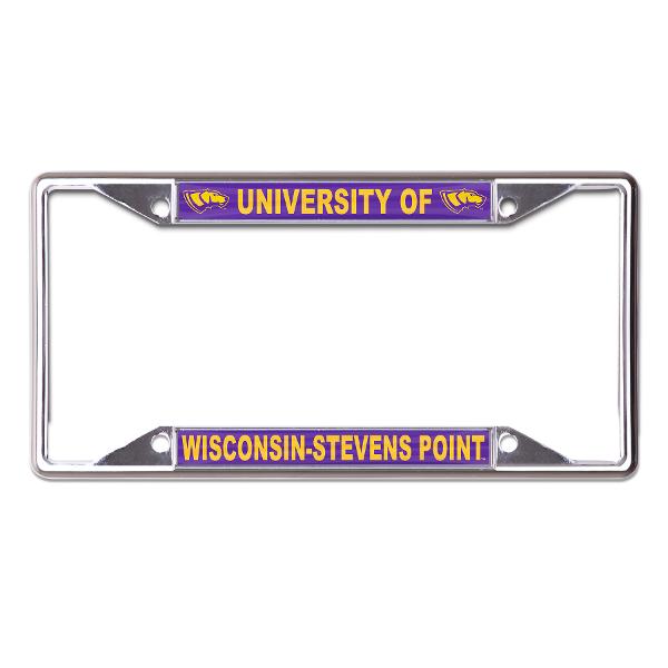 University of Wisconsin Stevens Point with Dog Head License Plate Frame; $32.98