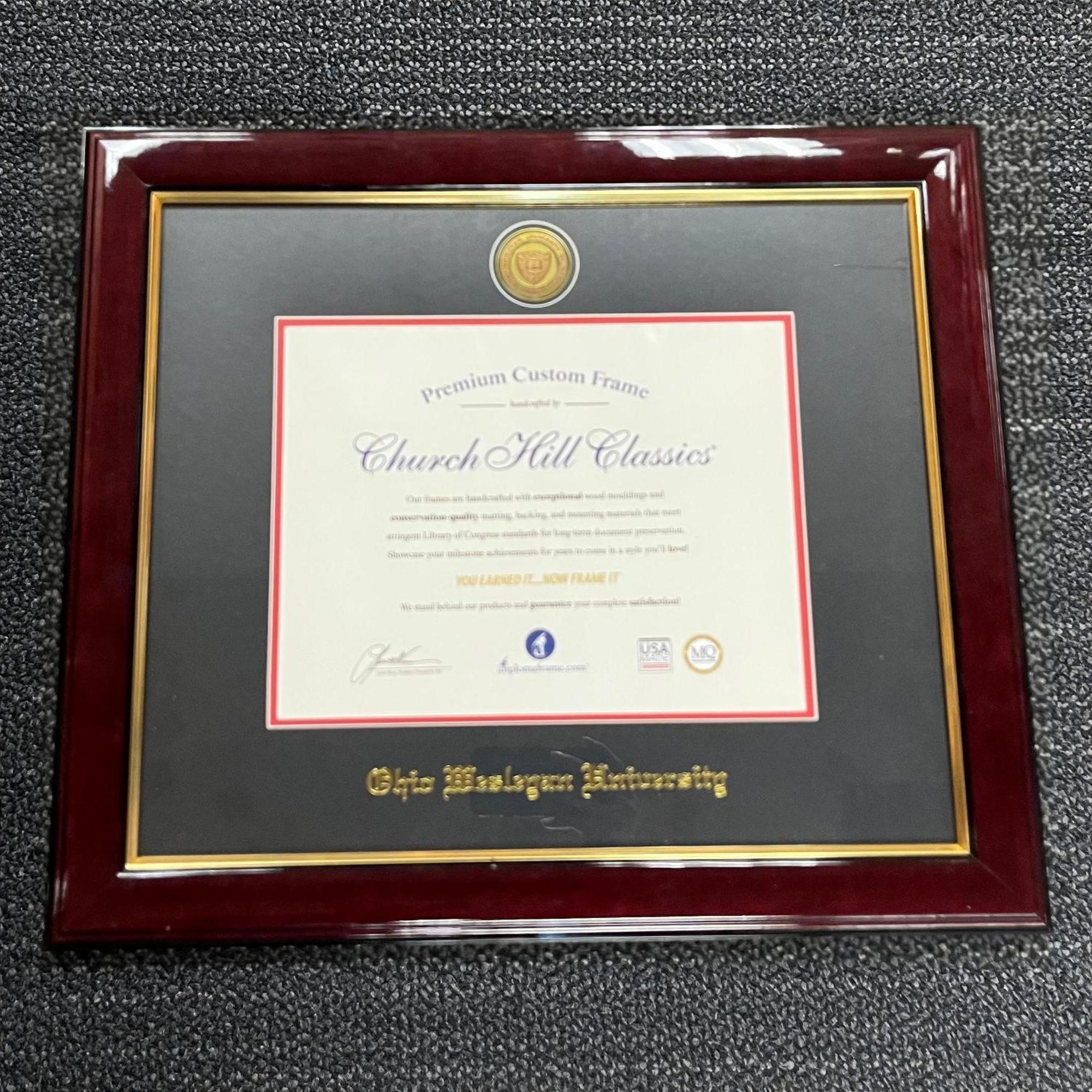 Product image 1 of 1 for Owu Diploma Frame Masterpiece