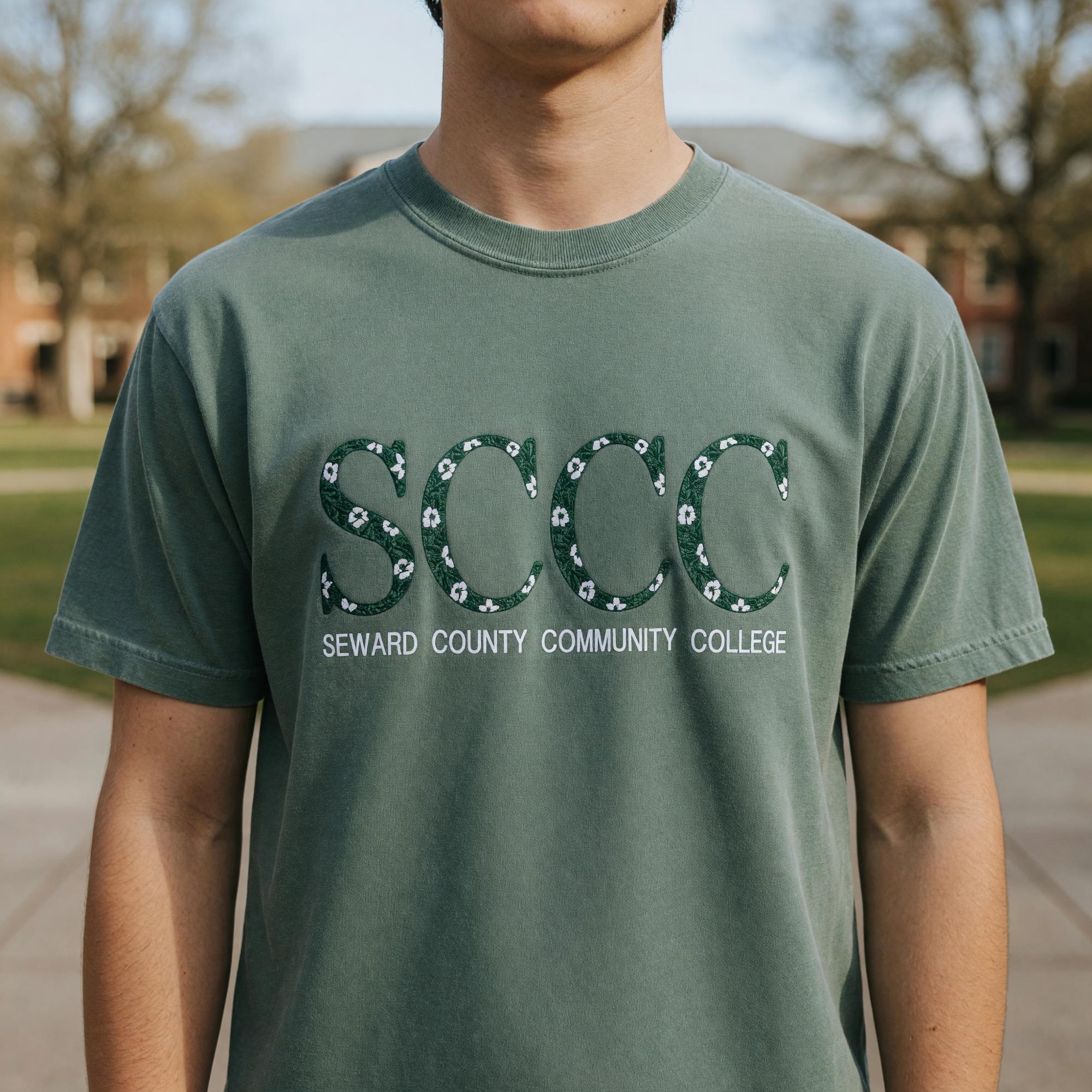 Product image 3 of 3 for SCCC Floral Letter Embroidered Vintage Wash Tee