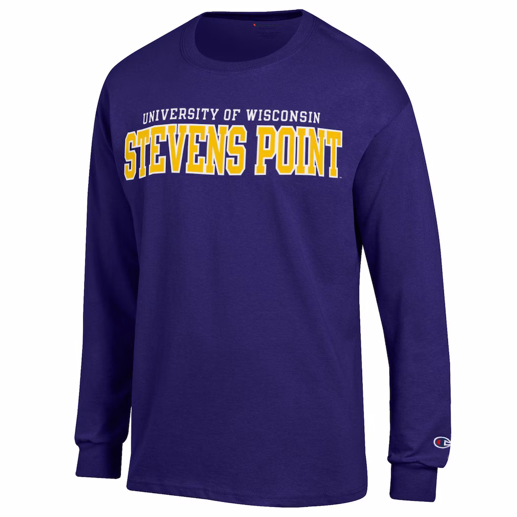 Product image 1 of 1 for University of Wisconsin Stevens Point Long Sleeve Replen Tee, Purple