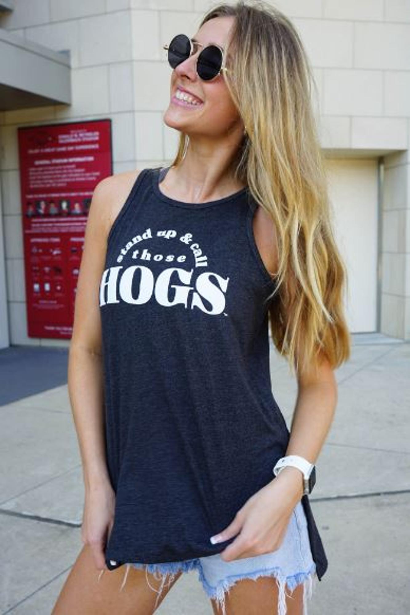 image of: Arkansas Razorbacks Stand Up Hogs Tank Top - Black