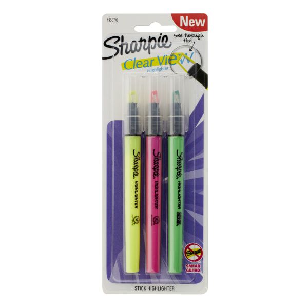 image of: Sharpie Clear View Stick Highlighters 3pk