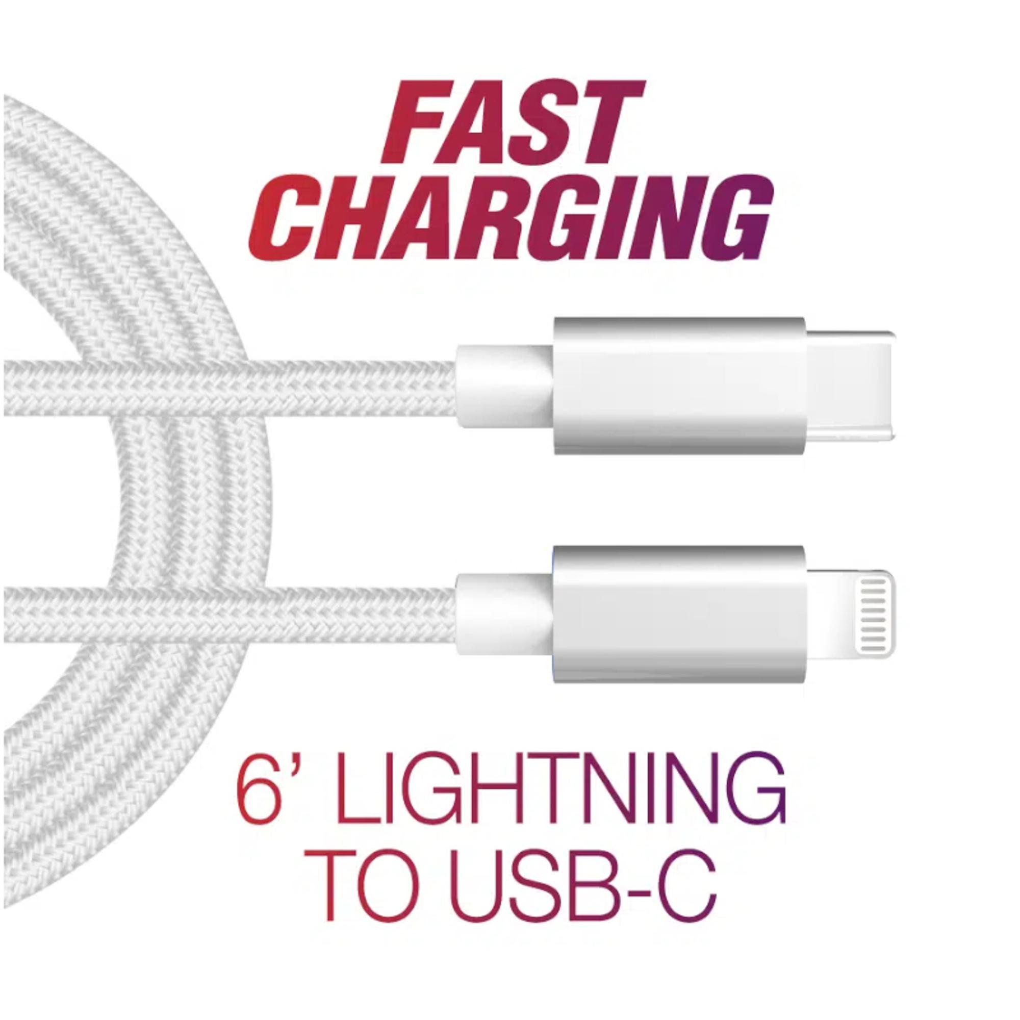 Product image 1 of 1 for Cable 6' Lightning Braid To USB-C Fast