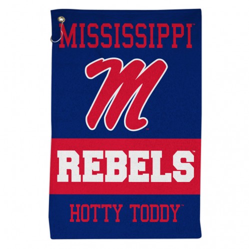 image of: Ole Miss Rebels Golf Sports Towel with Clip 16x25