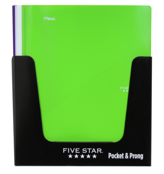 Five Star Two Pocket & Pronged Plastic Folder, Assorted Colors; $4.98
