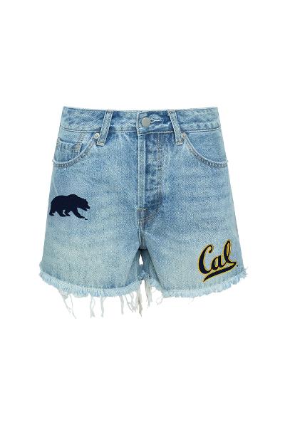 Women's Denim Patched Shorts Cal / Walking Bear Logo; $98.00