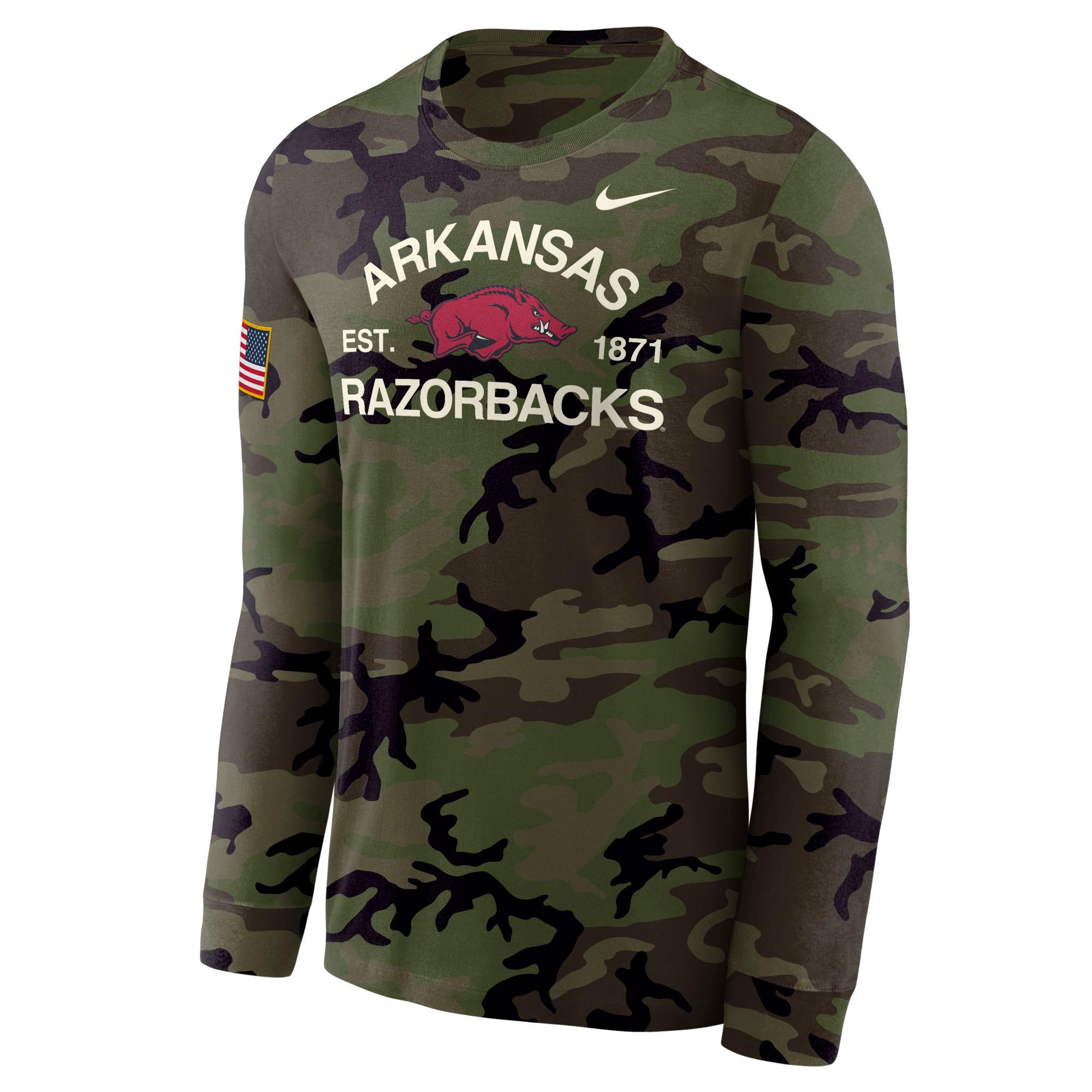 image of: Arkansas Razorbacks Men's Nike Military Legend Long Sleeve Tee