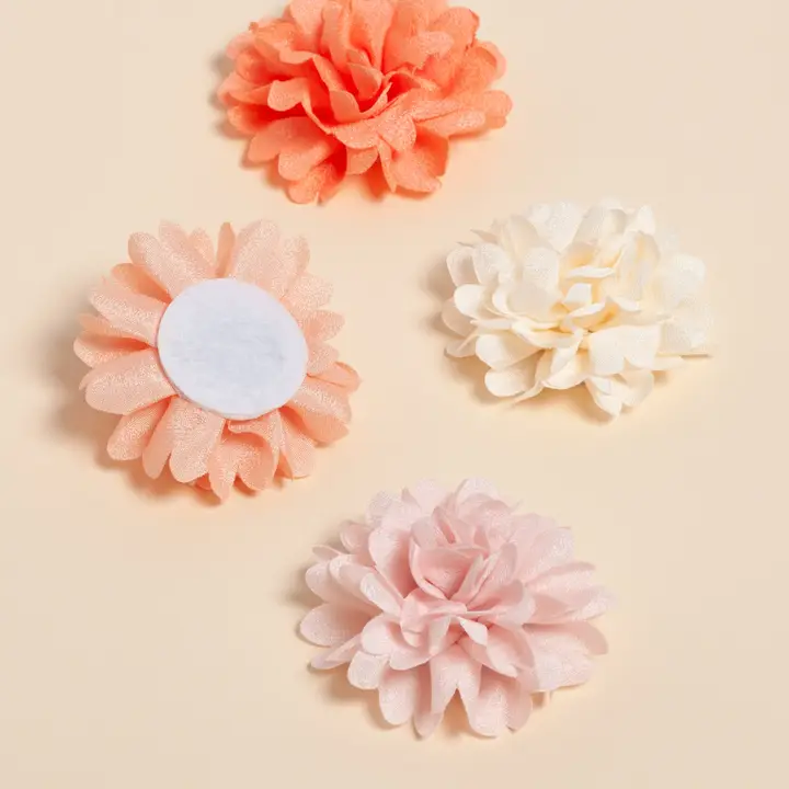 image of: U Brands Mini Flower Magnets, 4 Count, Pink, Coral & Cream
