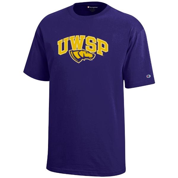 UWSP Youth Champion Jersey Short Sleeve Tee, Purple; $22.98