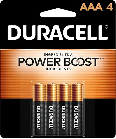 image of: Duracell AAA Coppertop Batteries, 4 Pack