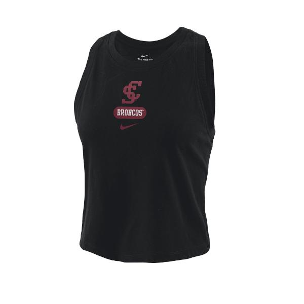Santa Clara Broncos Nike Women's Dri-Fit Cotton Crop Tank, Black; $45.00