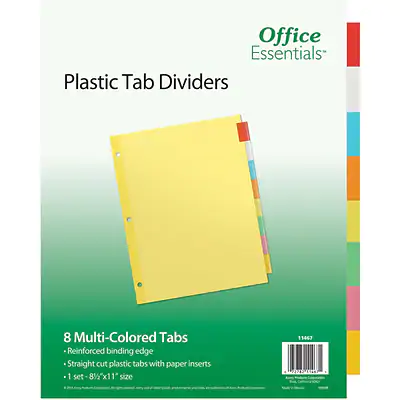 image of: Office Essentials Insertable 8 Color Tab Dividers