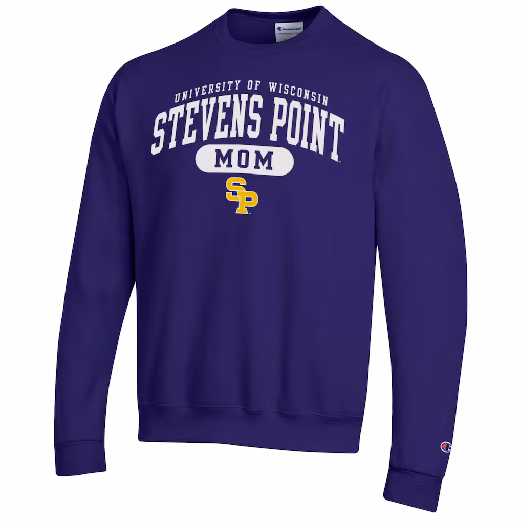 Product image 1 of 1 for University of Wisconsin Stevens Point Mom Fleece Crew, Purple