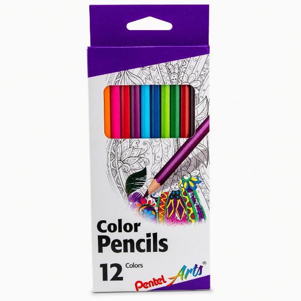 12 CT COLORED PENCIL SET PENTEL; $4.99