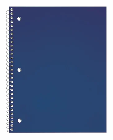 image of: Just Basics® Poly Spiral Notebook, 8 1/2" x 10 1/2", College Ruled, 140 Pages (70 Sheets), Blue