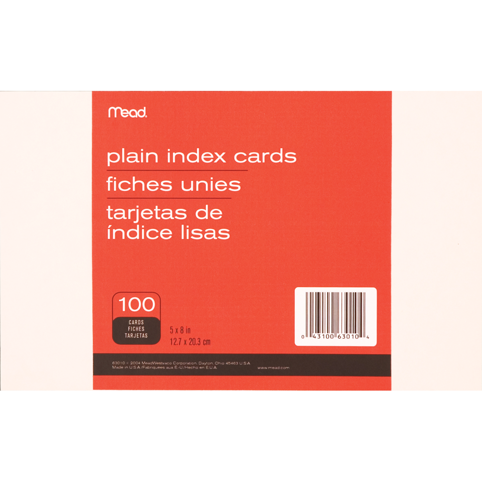 Product image 1 of 1 for Index Cards - 5x8, 100ct