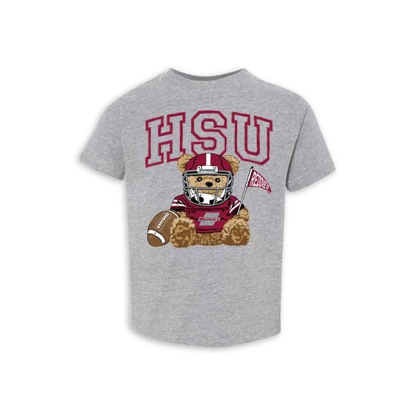 HSU Football Bear Elevated Short Sleeve Tee; $24.99