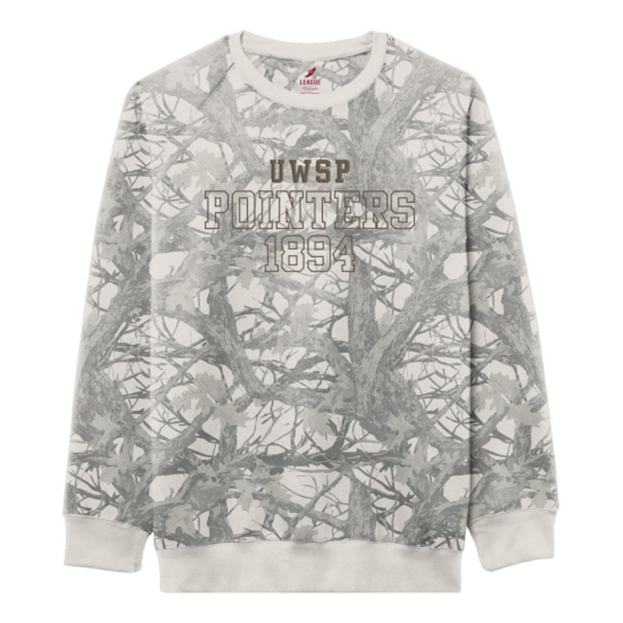 Product image 1 of 1 for UWSP Essential Crew 2.0, Embroidered Pointers 1894 Logo, Vintage Camo