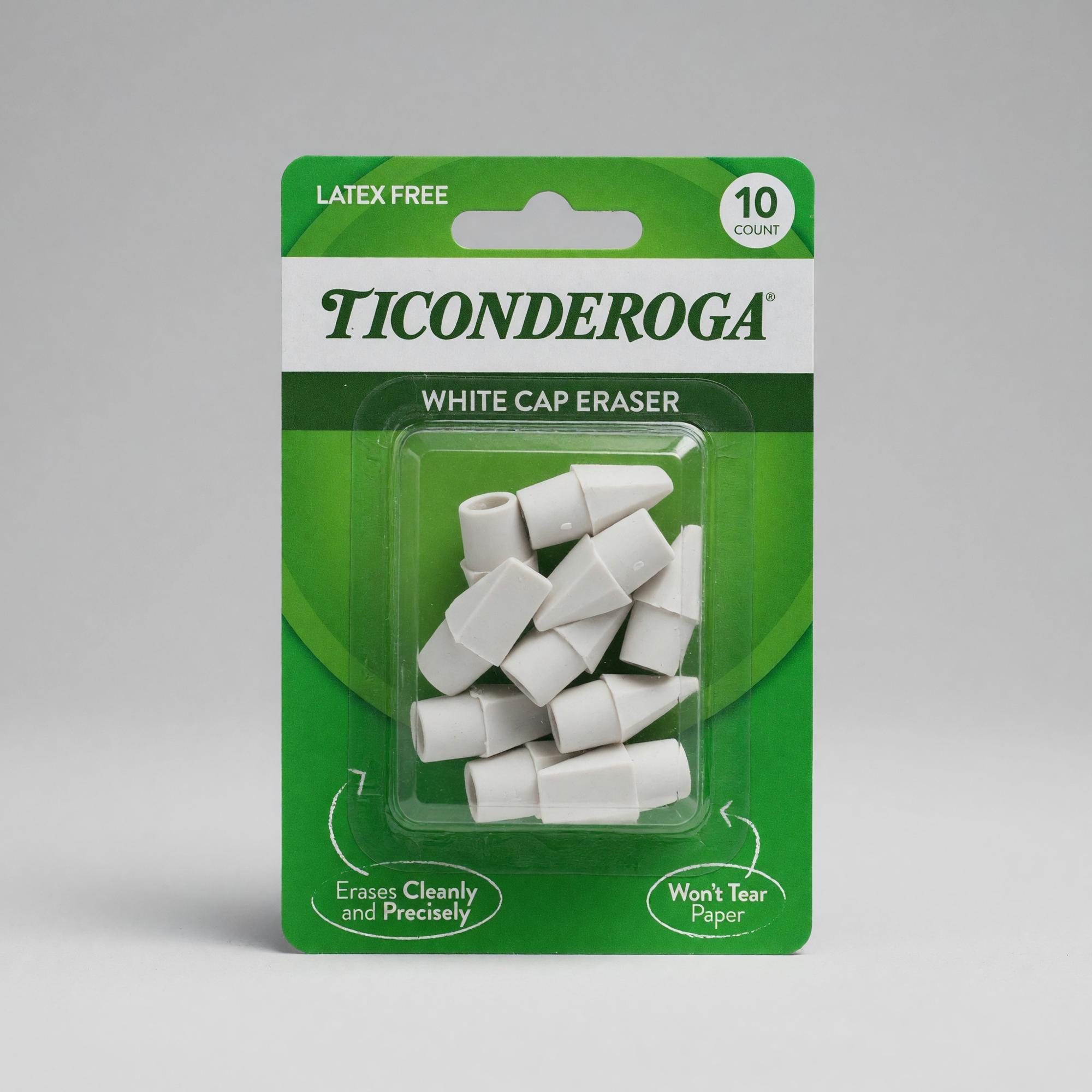 Product image 1 of 1 for ERASER Ticonderoga Vinyl Wedge Cap 10 ct