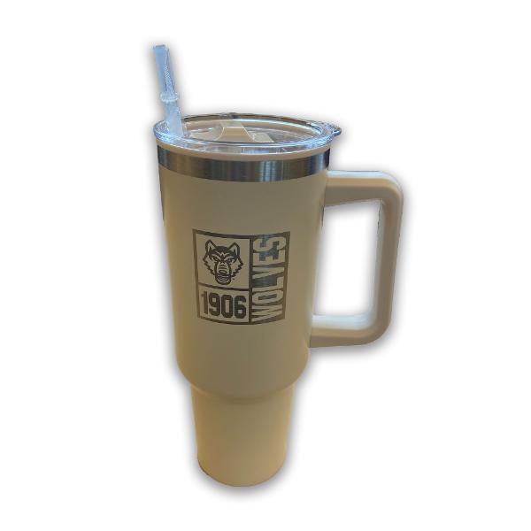 ATHLETICS LOGO TRAVEL TUMBLER; $32.99