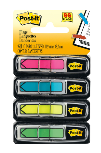 Post-it .5in x 1.75in Arrow Flags, 4 Pack; $5.99