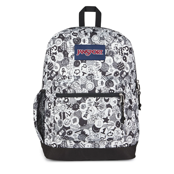 BACKPACK Cross Town Plus Doodle Dots Black/White; $49.99