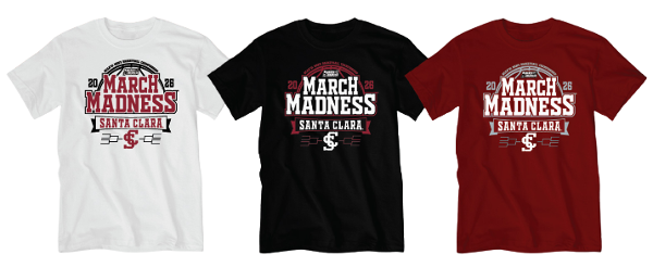 Santa Clara Broncos March Madness 2026 Short Sleeve Tee; $34.98