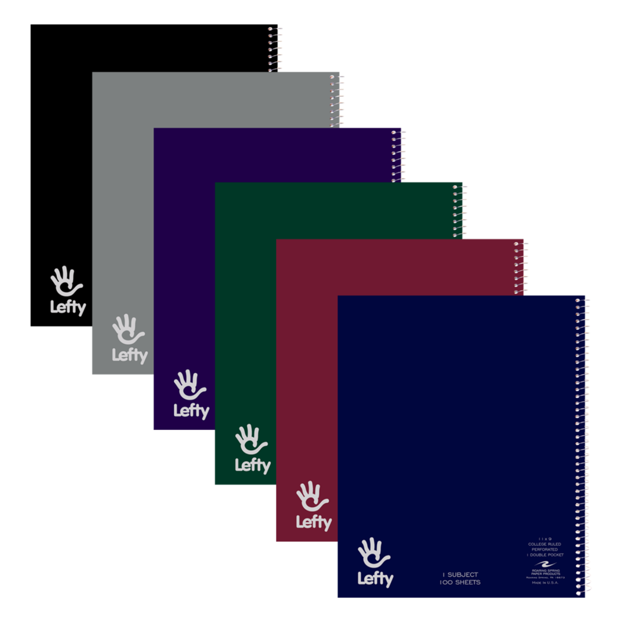 image of: Lefty One Subject Notebook 9x11 Burgundy