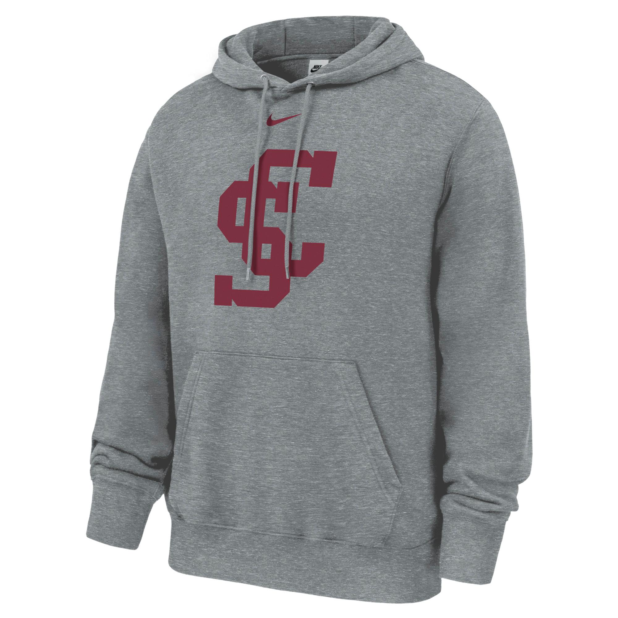Variant 2 of 2 for Santa Clara Broncos Nike Club Fleece Pullover Hoodie, Full Chest SC Logo