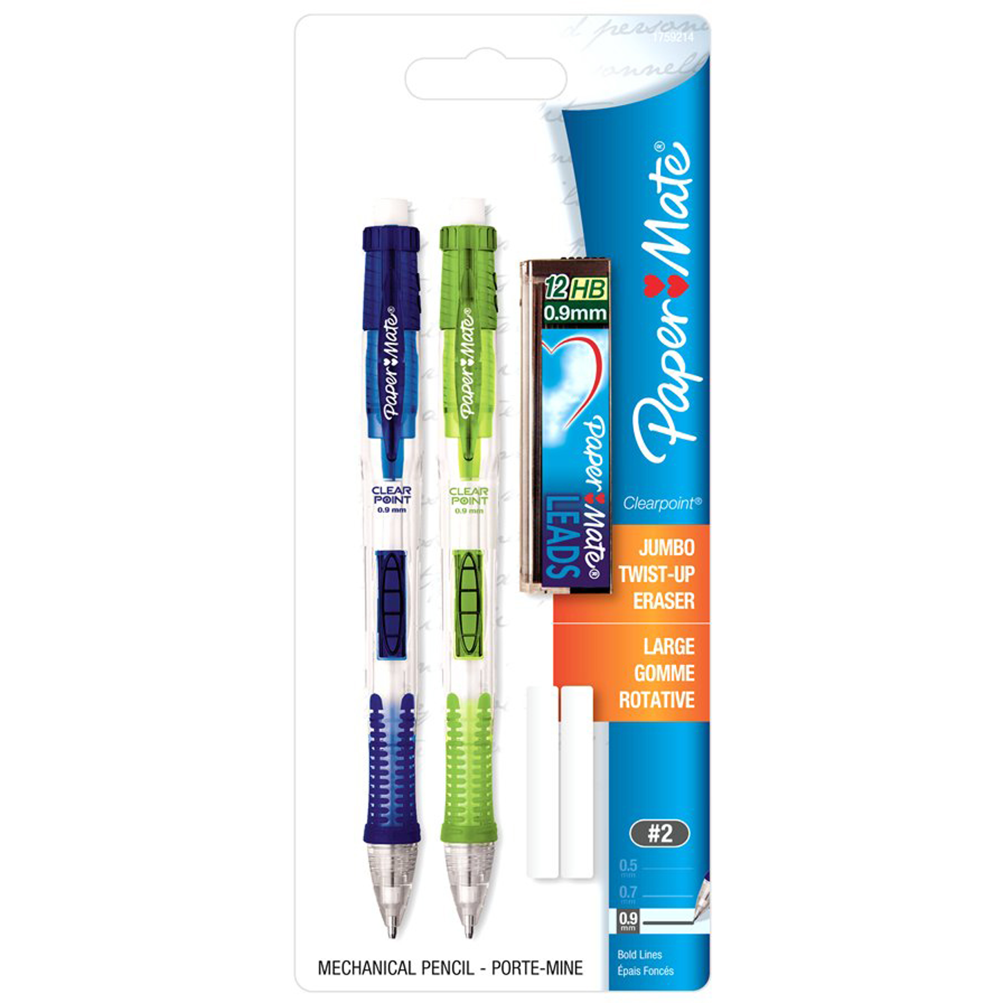 image of: Paper Mate Clearpoint Mechanical Pencil - Asst .9mm 2Pk BP