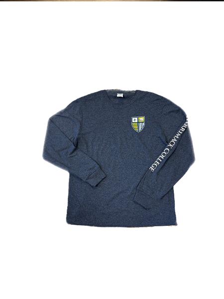 Heather Navy Long Sleeve Cotton Tee; $26.99