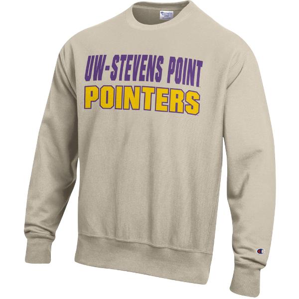 UWSP Retro Champion Reverse Weave Crew Sweatshirt, Oatmeal Heather; $84.98
