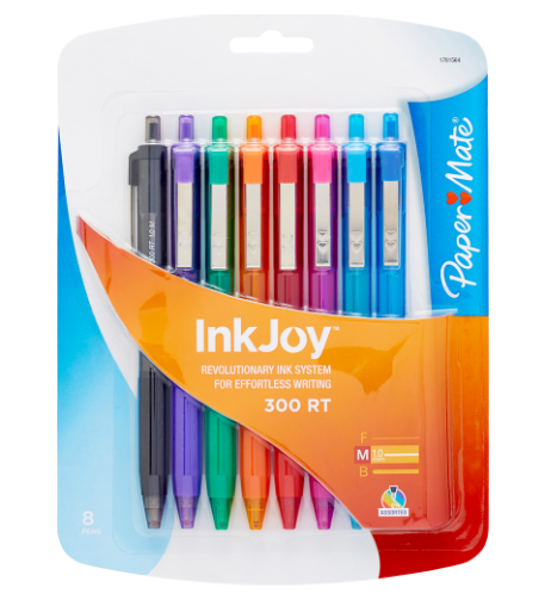 Paper Mate InkJoy 1mm Retractable Ballpoint Pen, 8 Pack; $6.98